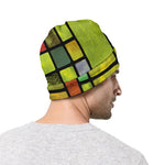 Square Stained Glass Mosaic Print Beanie