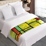 Square Stained Glass Mosaic Print Bed Runner