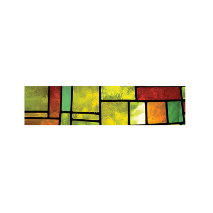 Square Stained Glass Mosaic Print Bed Runner