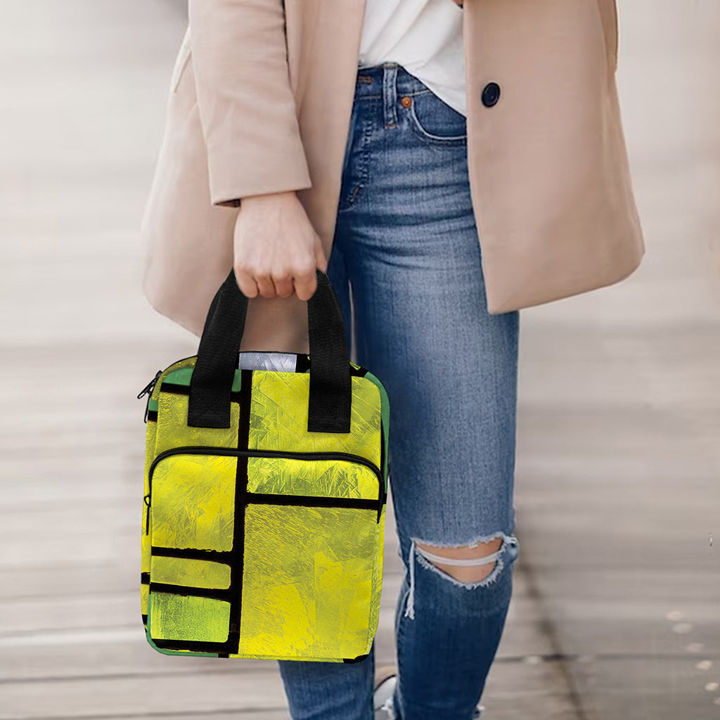 Square Stained Glass Mosaic Print Bible Tote Bag