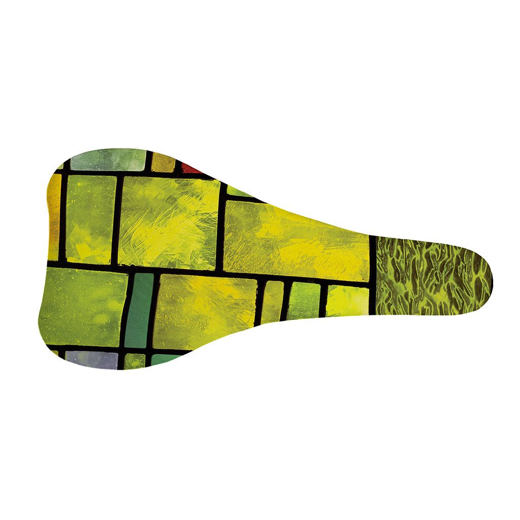 Square Stained Glass Mosaic Print Bicycle Seat Cover