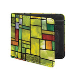 Square Stained Glass Mosaic Print Bifold Wallet
