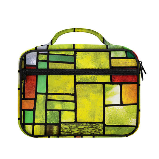 Square Stained Glass Mosaic Print Briefcase Bible Bag