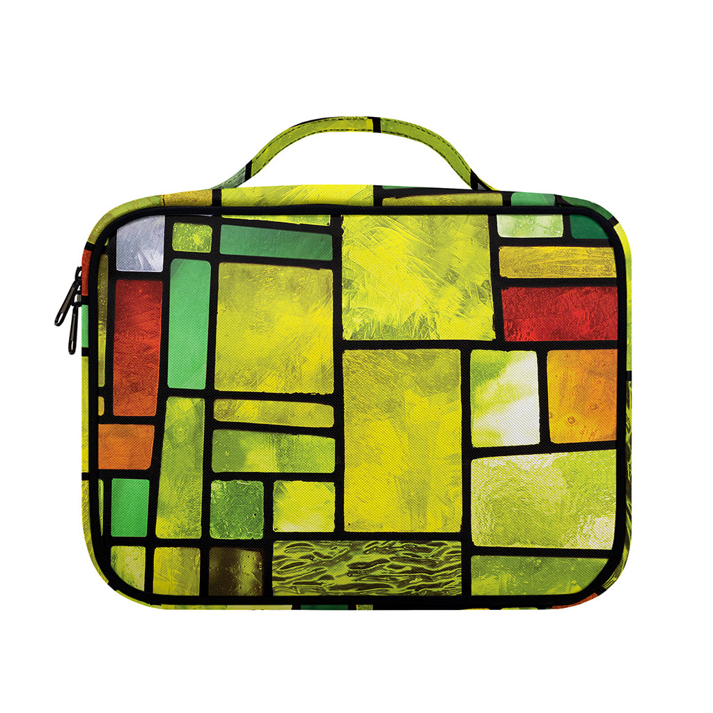 Square Stained Glass Mosaic Print Briefcase Bible Bag