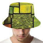 Square Stained Glass Mosaic Print Bucket Hat