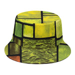 Square Stained Glass Mosaic Print Bucket Hat