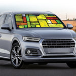Square Stained Glass Mosaic Print Car Windshield Sun Shade