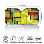 Square Stained Glass Mosaic Print Car Windshield Sun Shade