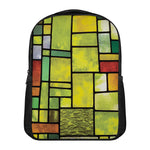 Square Stained Glass Mosaic Print Casual Backpack