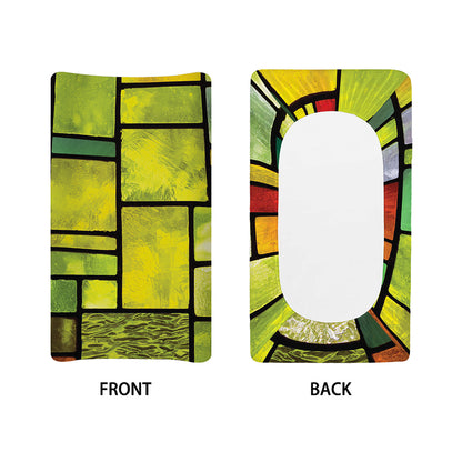 Square Stained Glass Mosaic Print Changing Pad Cover
