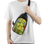 Square Stained Glass Mosaic Print Chest Bag