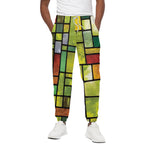 Square Stained Glass Mosaic Print Cotton Pants
