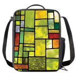 Square Stained Glass Mosaic Print Crossbody Lunch Bag