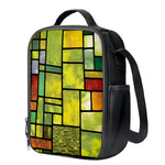 Square Stained Glass Mosaic Print Crossbody Lunch Bag
