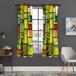 Square Stained Glass Mosaic Print Curtain