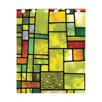 Square Stained Glass Mosaic Print Curtain