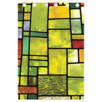 Square Stained Glass Mosaic Print Curtain