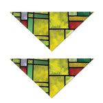 Square Stained Glass Mosaic Print Dog Bandana