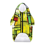 Square Stained Glass Mosaic Print Dog Zip Up Hoodie