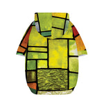 Square Stained Glass Mosaic Print Dog Zip Up Hoodie