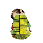 Square Stained Glass Mosaic Print Dog Zip Up Jacket