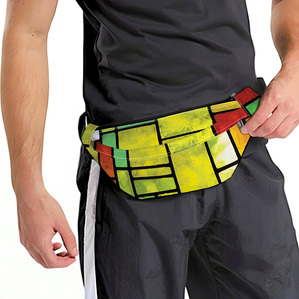 Square Stained Glass Mosaic Print Fanny Pack