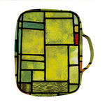 Square Stained Glass Mosaic Print Front Pocket Bible Bag