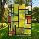 Square Stained Glass Mosaic Print Garden Flag