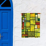 Square Stained Glass Mosaic Print Garden Flag