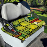 Square Stained Glass Mosaic Print Golf Cart Seat Cover