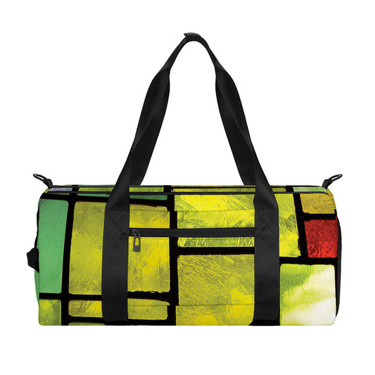 Square Stained Glass Mosaic Print Gym Bag