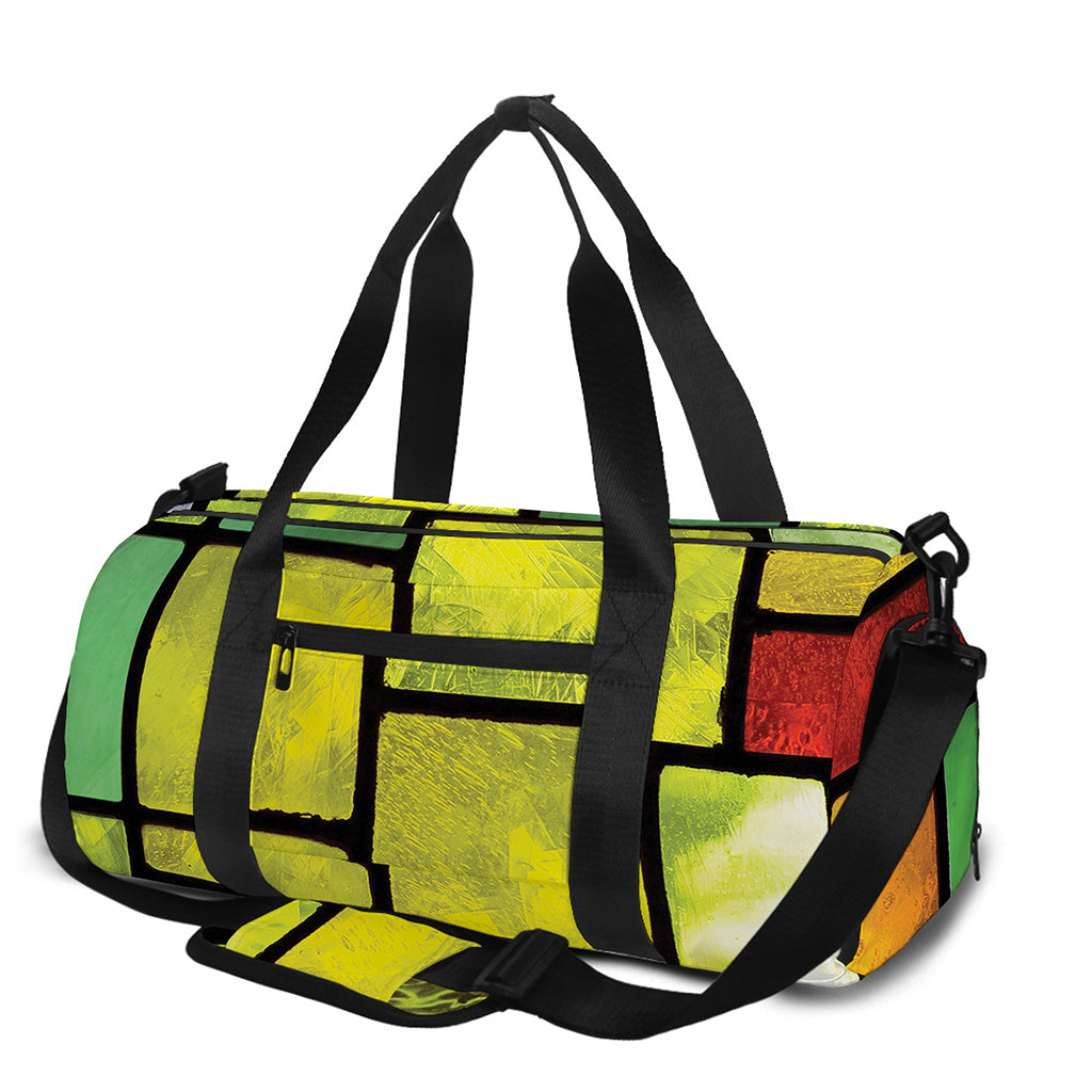 Square Stained Glass Mosaic Print Gym Bag