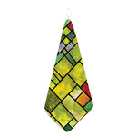 Square Stained Glass Mosaic Print Hand Towel
