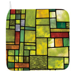 Square Stained Glass Mosaic Print Hand Towel