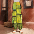 Square Stained Glass Mosaic Print Harem Pants