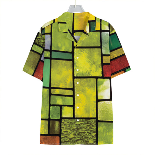 Square Stained Glass Mosaic Print Hawaiian Shirt