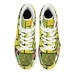 Square Stained Glass Mosaic Print High Top Leather Sneakers
