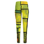 Square Stained Glass Mosaic Print High-Waisted Pocket Leggings