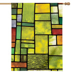 Square Stained Glass Mosaic Print House Flag