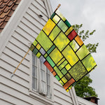 Square Stained Glass Mosaic Print House Flag