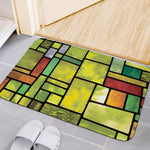 Square Stained Glass Mosaic Print Indoor Door Mat
