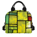 Square Stained Glass Mosaic Print Insulated Lunch Bag