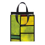 Square Stained Glass Mosaic Print Insulated Lunch Tote