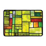 Square Stained Glass Mosaic Print Kitchen Mat