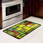 Square Stained Glass Mosaic Print Kitchen Mat