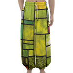 Square Stained Glass Mosaic Print Lantern Pants