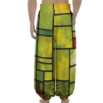 Square Stained Glass Mosaic Print Lantern Pants
