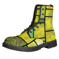 Square Stained Glass Mosaic Print Lace-Up Boots