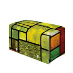 Square Stained Glass Mosaic Print Leather Tissue Box Cover