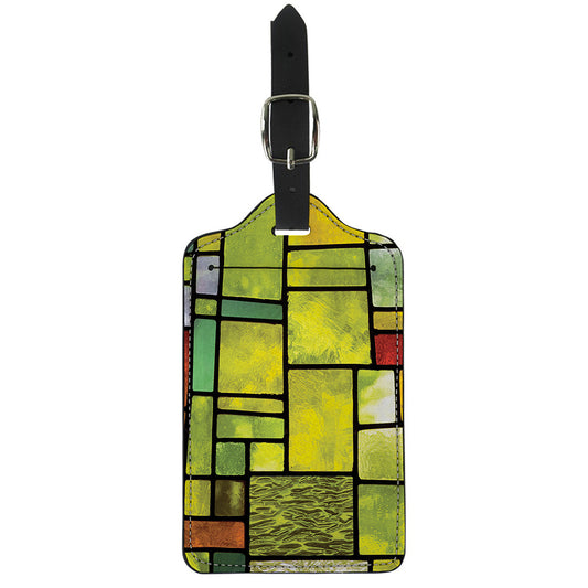 Square Stained Glass Mosaic Print Luggage Tag